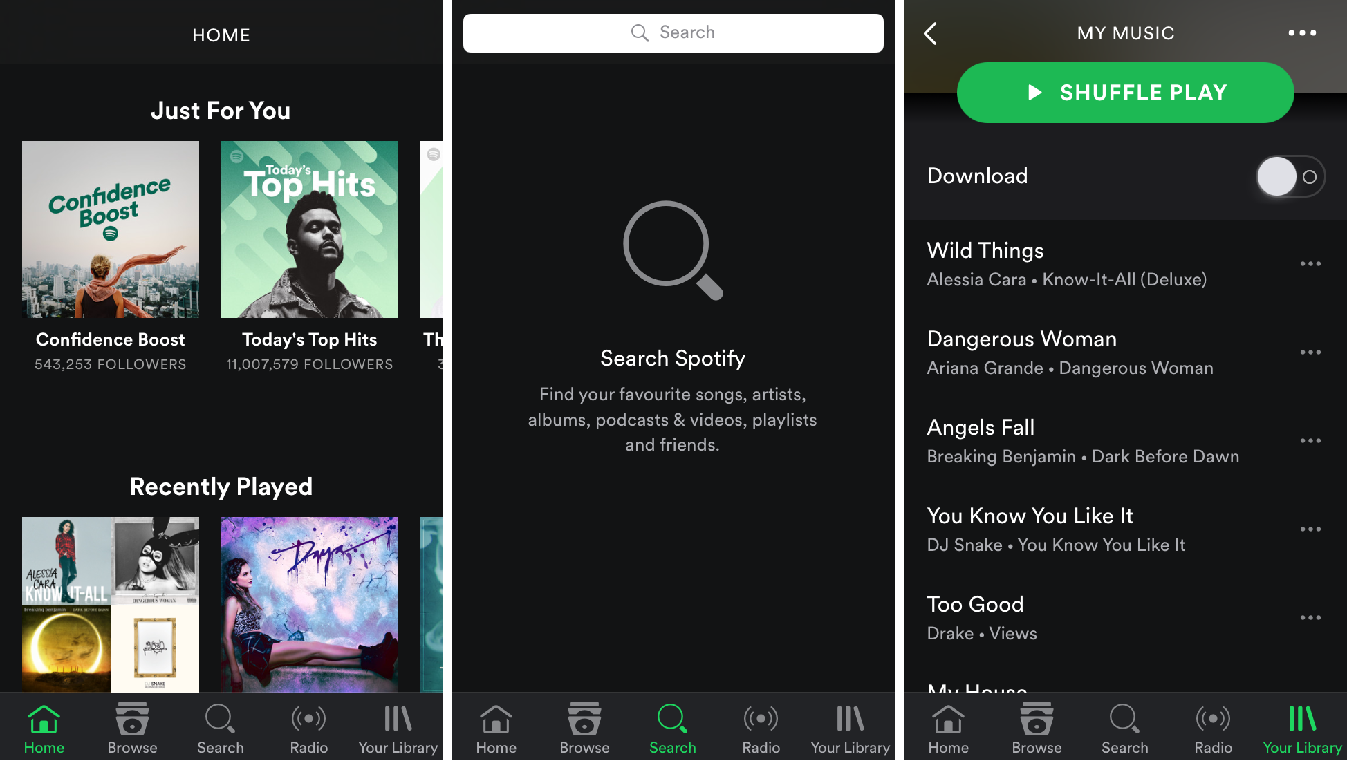 Spotify mobile app interface download