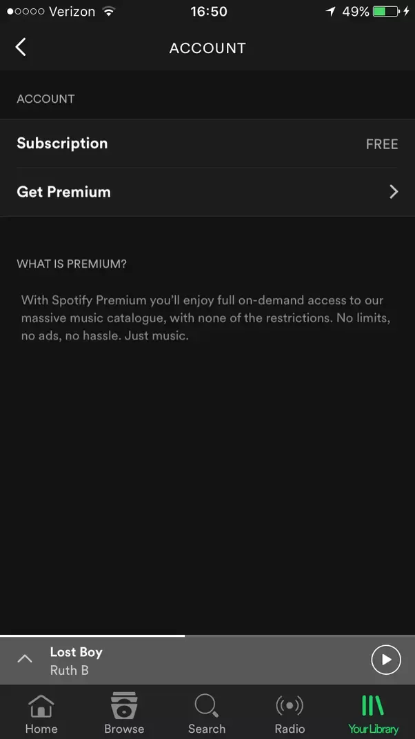 Upgrade Spotify Premium In App